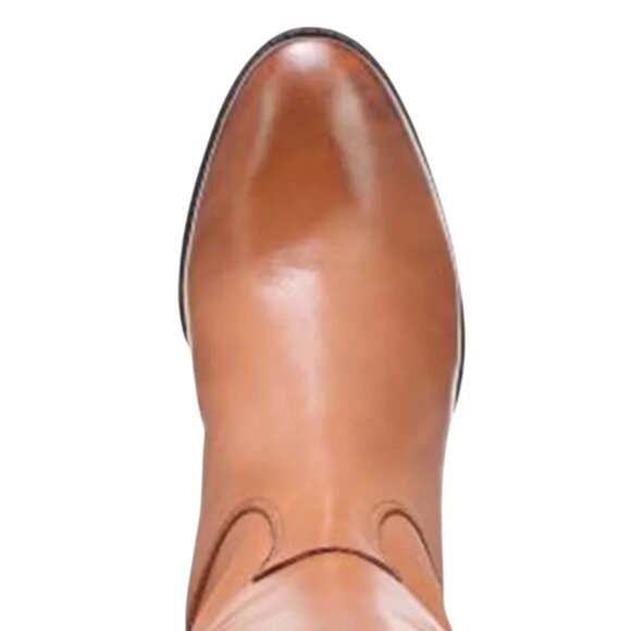 Sam Edelman Penny Tall Riding Boots Cognac Brown Leather Classic Zip New 7.5 - Picture 6 of 10